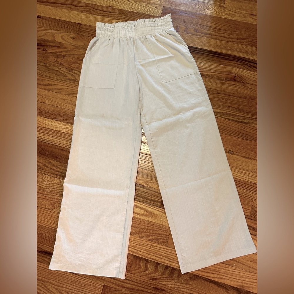 Linen/Cotton Cream-colored Pants